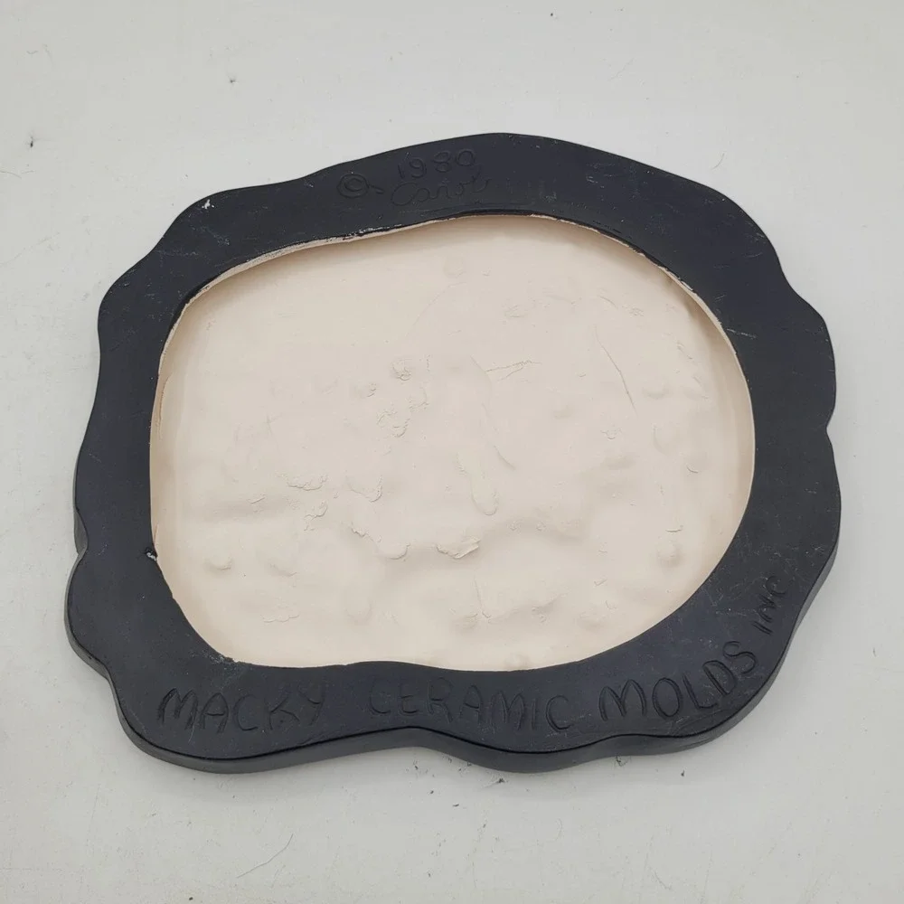 Vintage Macky‎ Molds Hand Painted Ceramic Wall Art Wildlife Fox Tree Scene 1980
